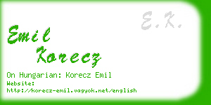 emil korecz business card